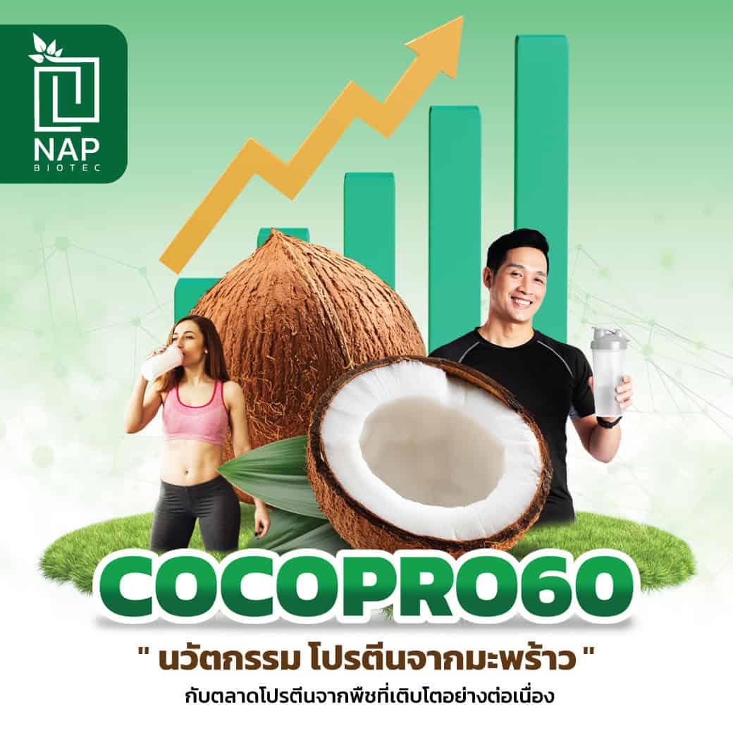 COCOPRO60 นวัตกรรมโปรตีนจากมะพร้าว กับตลาดโปรตีนจากพืชที่เติบโตอย่างต่อเนื่อง